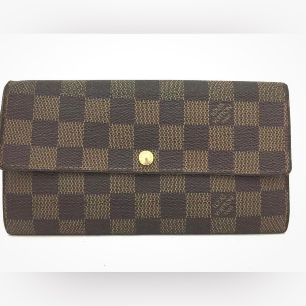 💎Louis Vuitton Damier Porte Fenille Sarah Long wallet. 100% authentic.